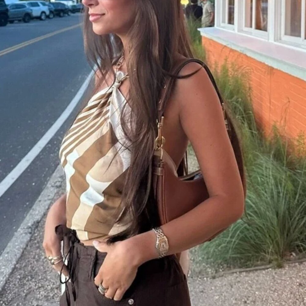 Vintage Cult Gaia Brown & Tan Scarf